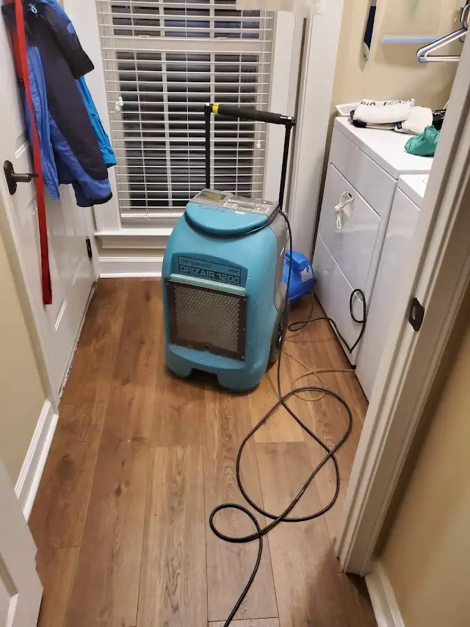 Commercial dehumidifier deployed for Flood Damage Cleanup in St. James