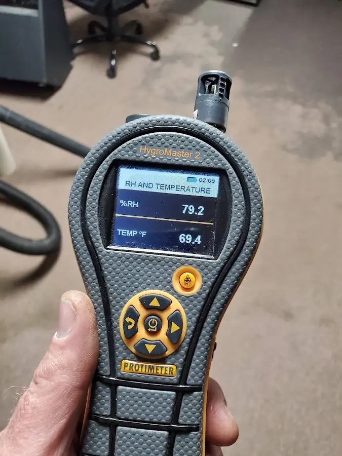 Moisture meter humidity assessment for Fire & Smoke Damage Restoration in St. James